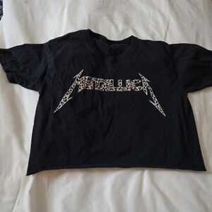 Metallica Leopard Print Crop Top